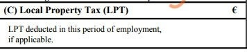 Section C of the P60 form Ireland