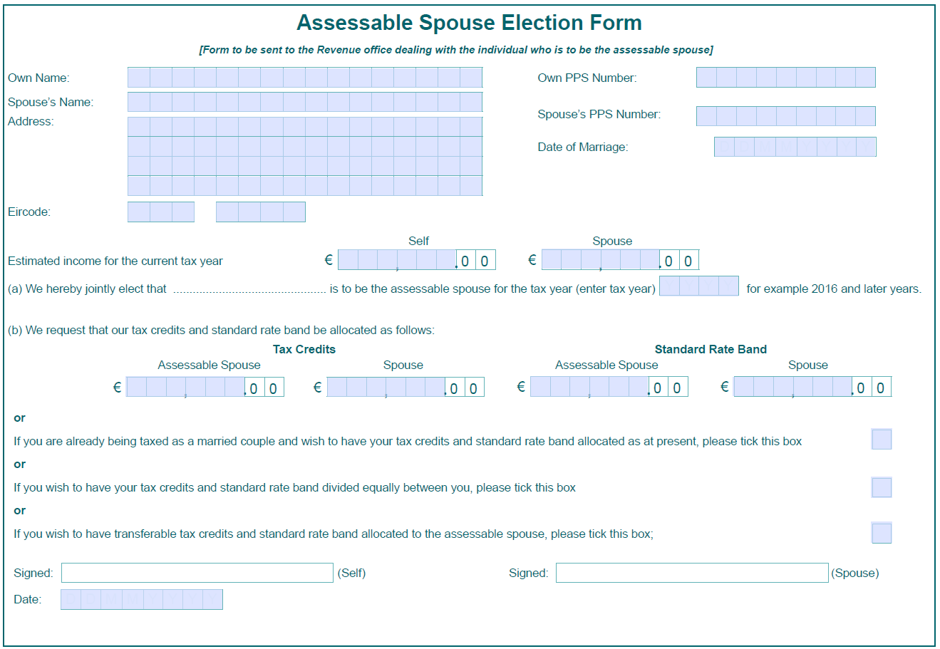 assessable spouse election form