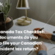 Canada Non-resident Tax Checklist